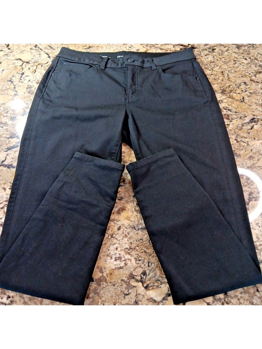 Size 12 X 29 Denver Hayes Stretch Mid Rise Black Womens Jeans Very Good Cond.